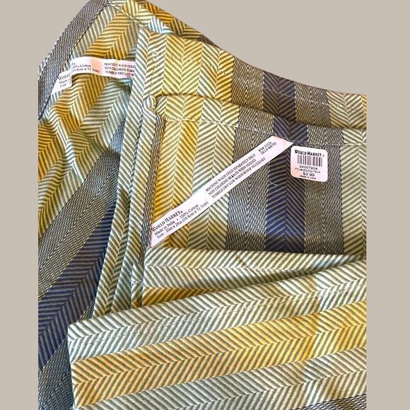 World Market 100% Cotton Kitchen Towel Hand Dish Cloth Blue Set 4 (20x28) NWT - Picture 3 of 3